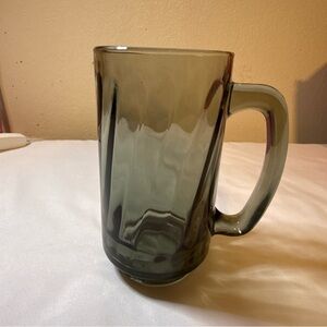 Vintage MCM LIBBEY Optic Swirl Smoke Beer Glass Cup Mug 1960s
